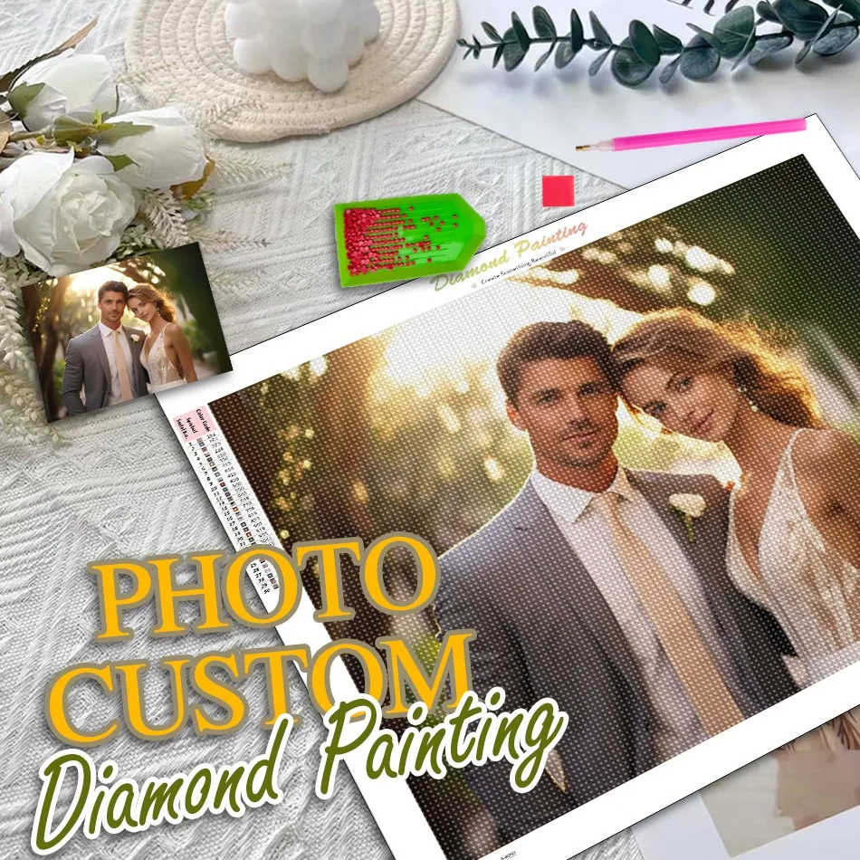 

Photo Custom Diamond Painting Customize Your Own Full Square/Round Diamond Embroidery Family Photo Rhinestone Home Decor Gift