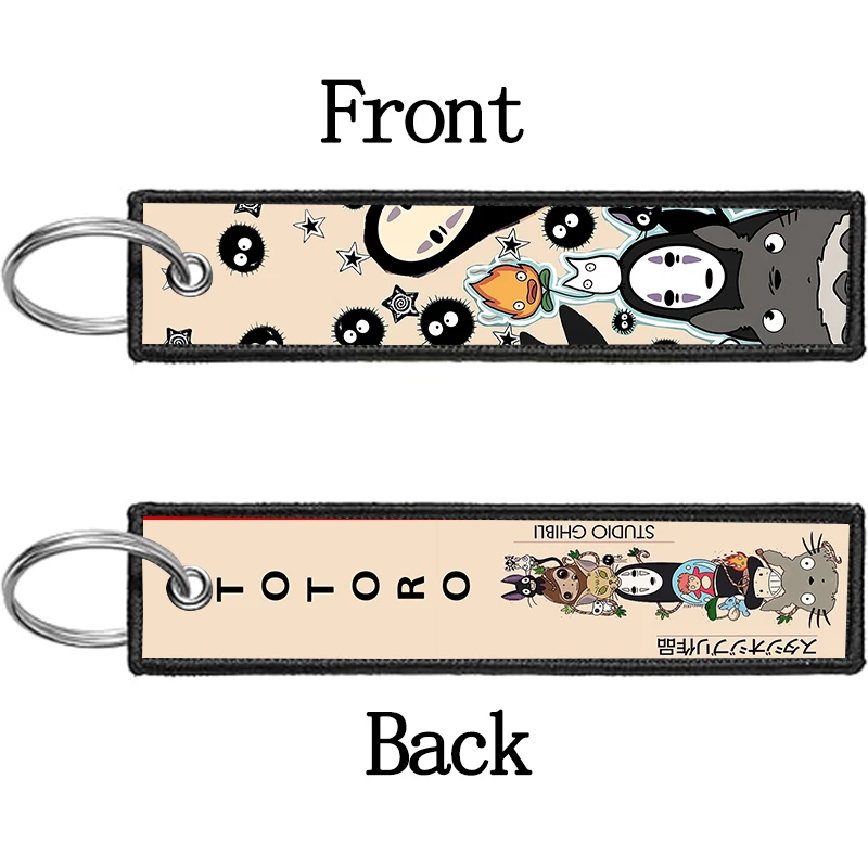 My Neighbor Totoro Keychain Motorcycles Cars Key Accessories Embroidery Tag Keys Ring Bag Pendant Men Women Birthday Gifts view 4