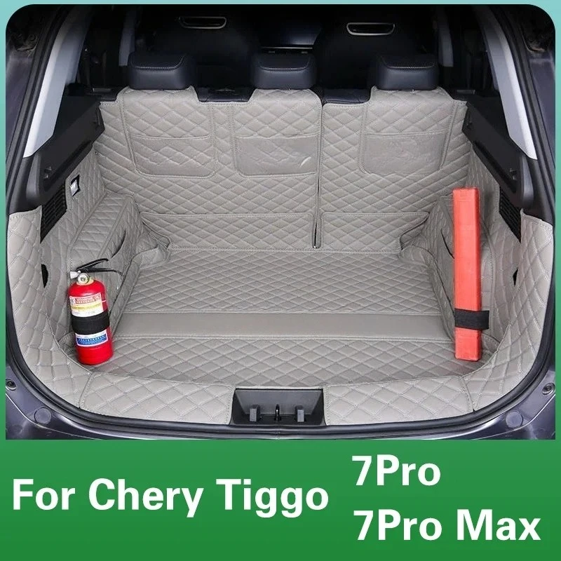 カスタマイズされた革製防水トランクマットフルカバーカーゴライナーインテリア変更アクセサリーチェリーティゴ7pro-max-7-pro