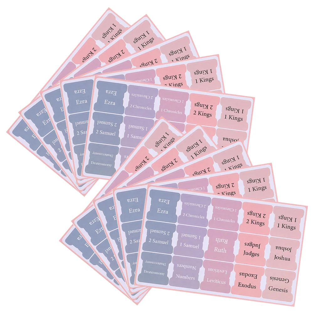 10 Sheets Bible Index Tags Page Tabs Study Supplies Dividers Letter Mini Book Accessories for Coated Paper Miss Labels