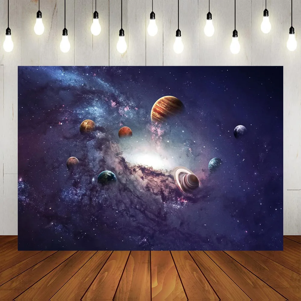 

Outer Space Backdrop Starry Galaxy Photo Backdrop Planet Theme Background Birthday Party Photography Decorations Banner Props