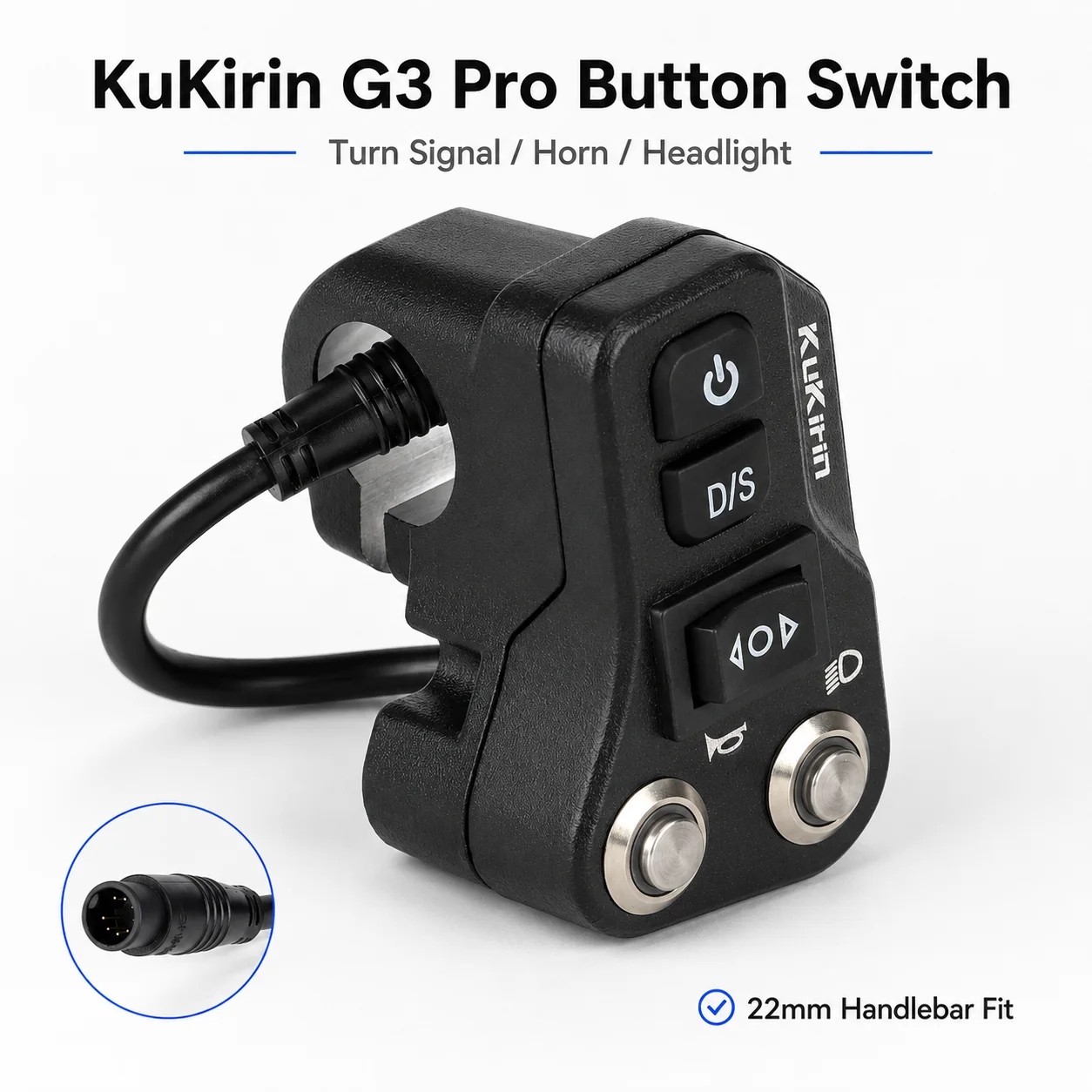 

Metal Handlebar Button Switch for KuKirin G3 Pro Electric Scooter Turn Signal Horn Headlight Control Replacement Part