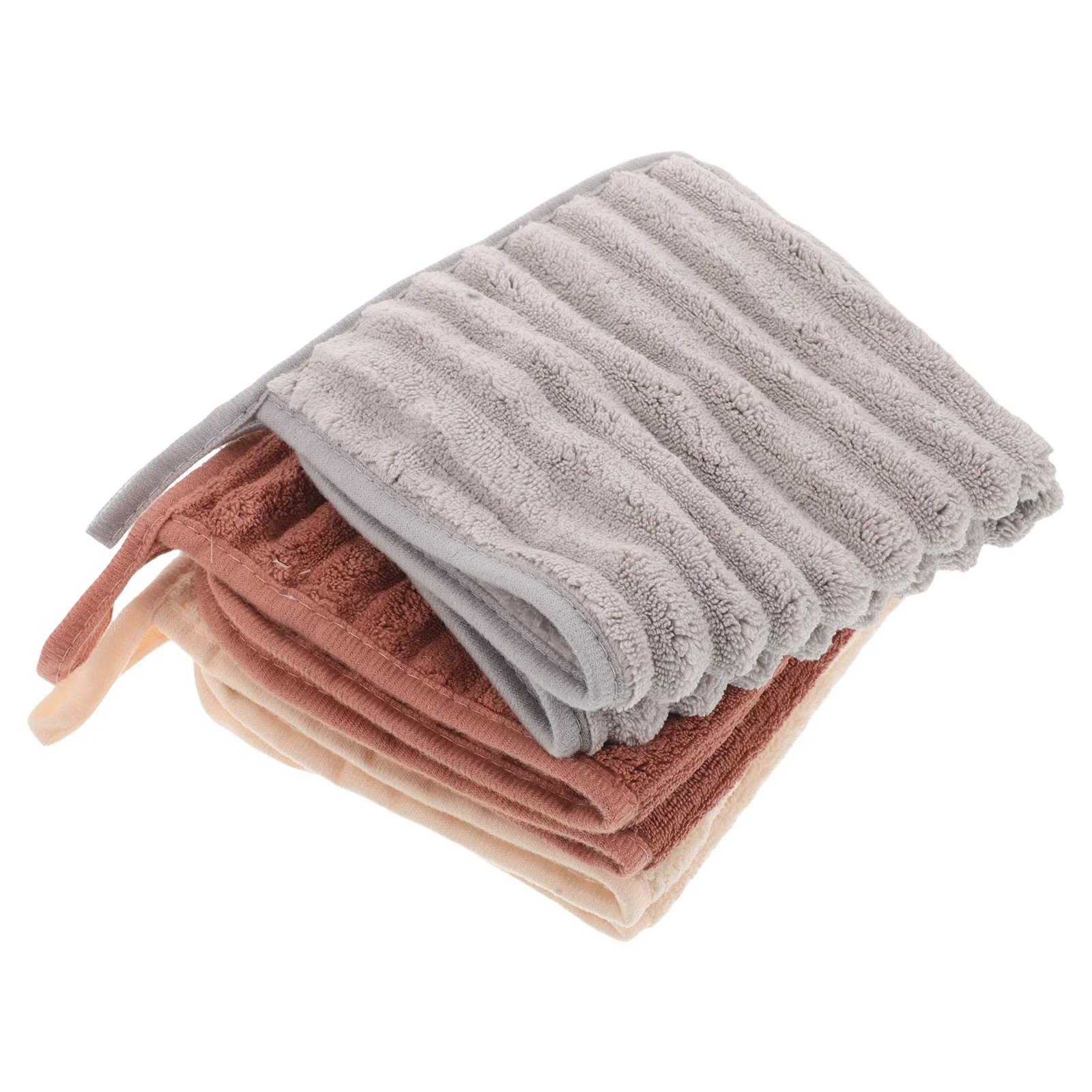

3 Pcs Bath Towels Soft Thick Coral Fleece Hanging Kitchen Double Sided Beach Child Absorbent Hand Towels Quick Dry Travel