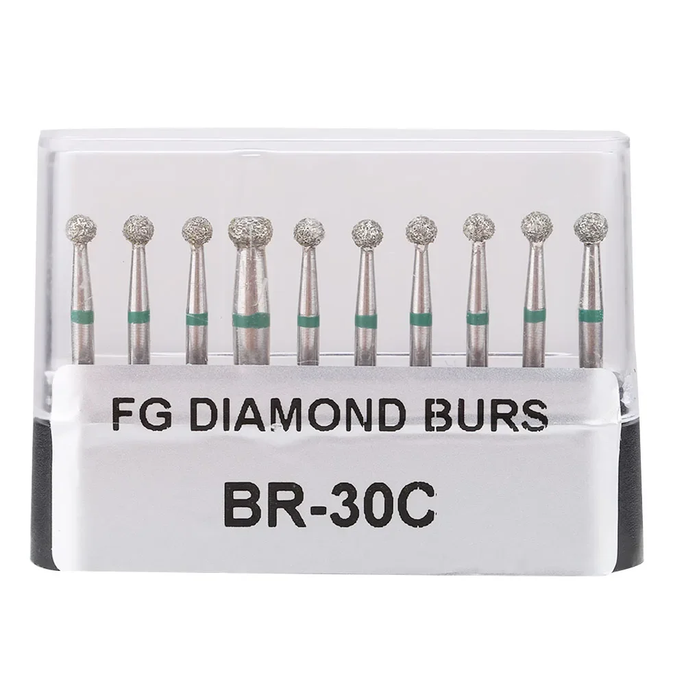 

10Pcs BR-30C Dentistry Stainless Steel Highspeed Bur 1.6mm Round Handle Dental Diamond Burs Drills Different Size Grinding Head