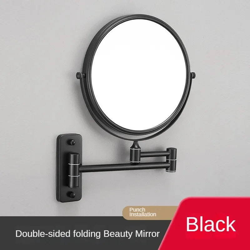 Wall Mounted Bathroom Mirror Folding Makeup Mirror with Double-sided Magnification Ideal for Makeup or Shaving