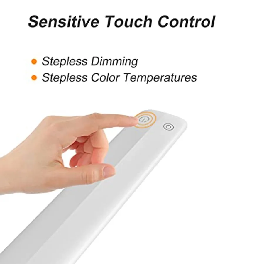 LED Desk Lamp with Clamp, Flexible Gooseneck Architect Table Lamp - 5 Brightness Levels and 4 Color Modes, Touch Control, Eye-C view 4