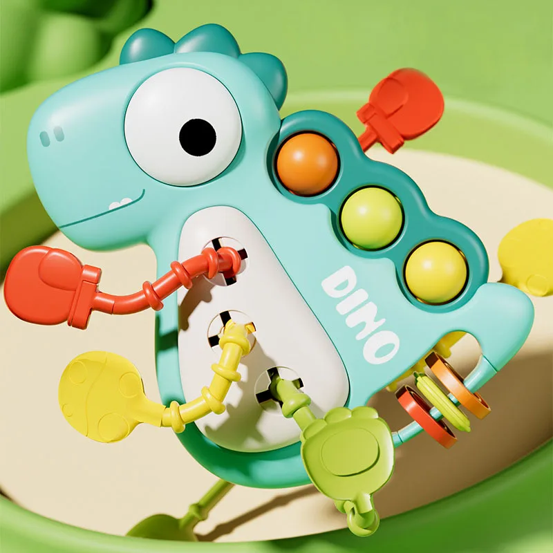 

Baby Fun Hand Exercise Finger Pressing Portable Travel Dinosaur Puzzle Early Education Grip Training Toy