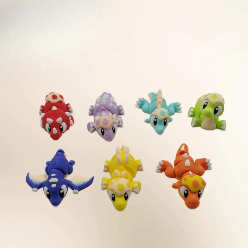 

3D Integrated Printing of Joints Cute Eggshells Dinosaur Babies Trendy Toys, Desktop Ornaments Doll Gifts 6cm