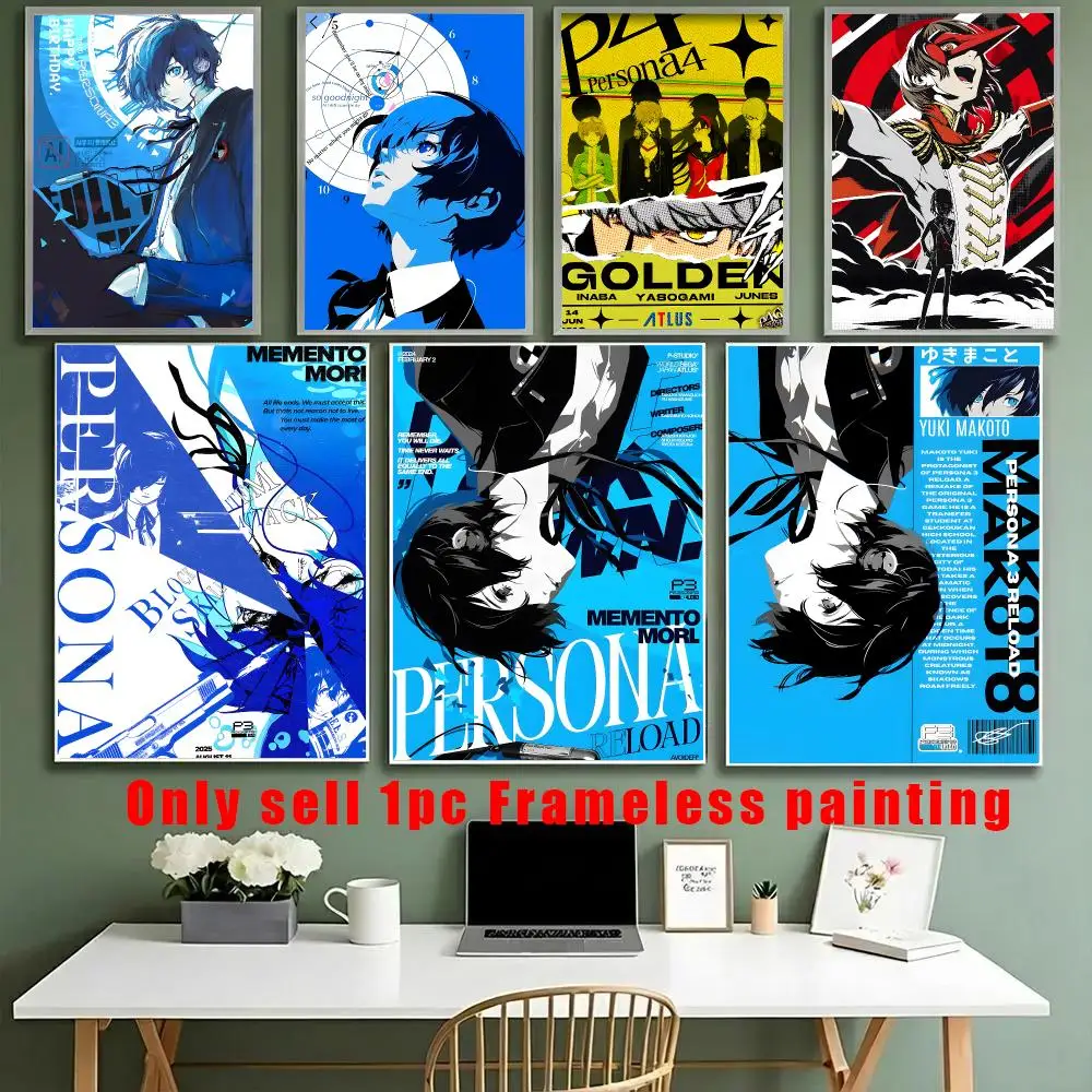 P-Persona ANIME HOT Poster HD Sticky Waterproof Art , Aesthetic Wall Decoration For Living Room Bedroom Bar Home