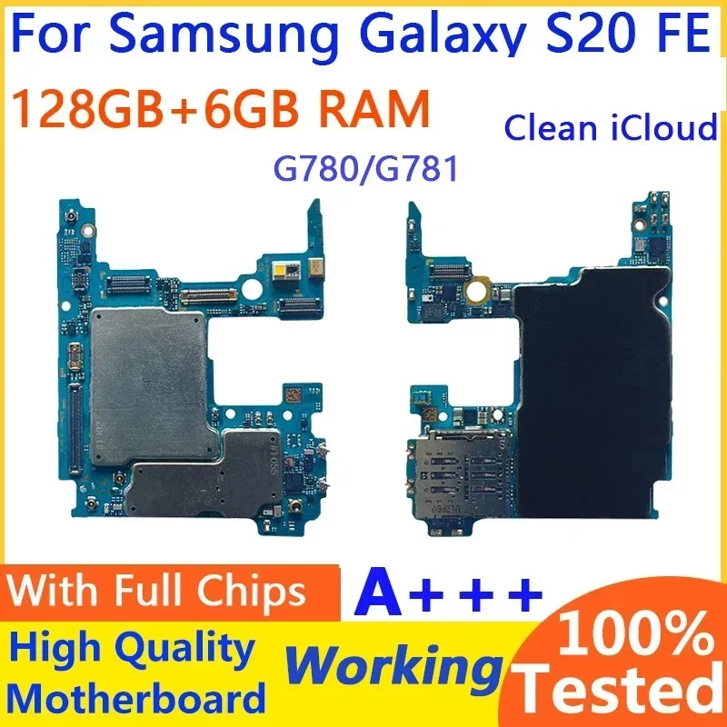 Fully Tested FOR S20FE/S21FE Unlock Motherboard G781F G781U For Samsung Galaxy G990B G990U Motherboard replacement Logic Boards