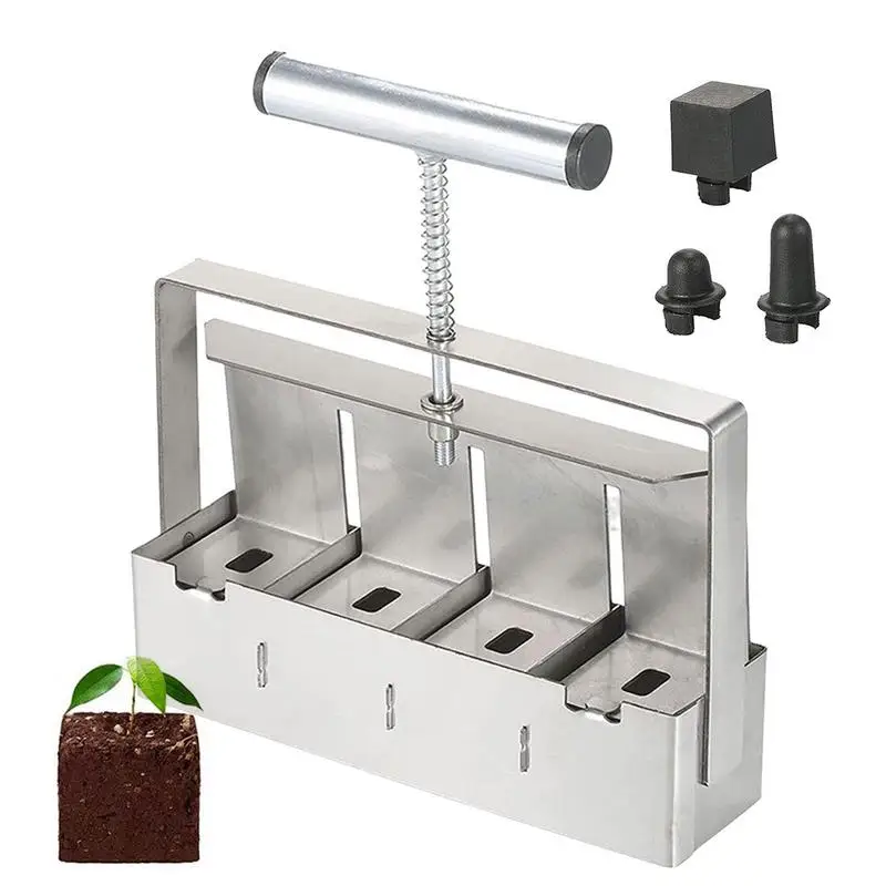 

4 Holes Soil Blocker Heavy-duty Soil Block Maker Mini Seedling Device Soil Blocking Tool With Comfort Handle 2 Inch Soil Mold