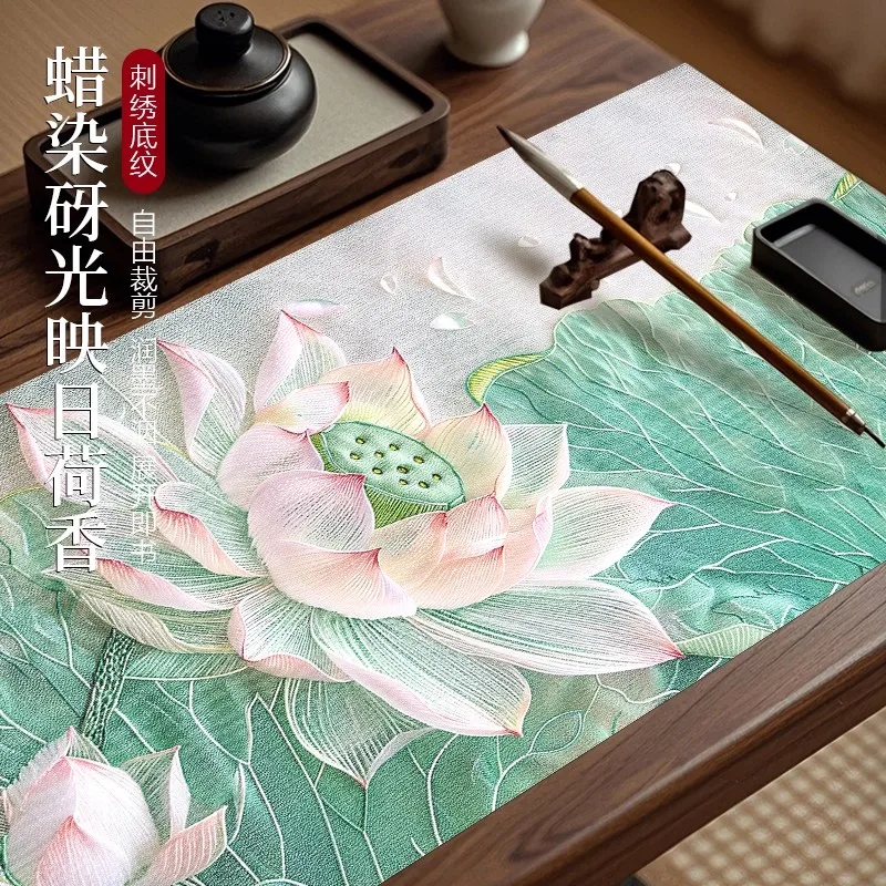Chinese Style Embroidery Pattern Blank Xuan Paper Scroll for Calligraphy & Painting, Long Rice Paper Roll, Oriental Art Gift