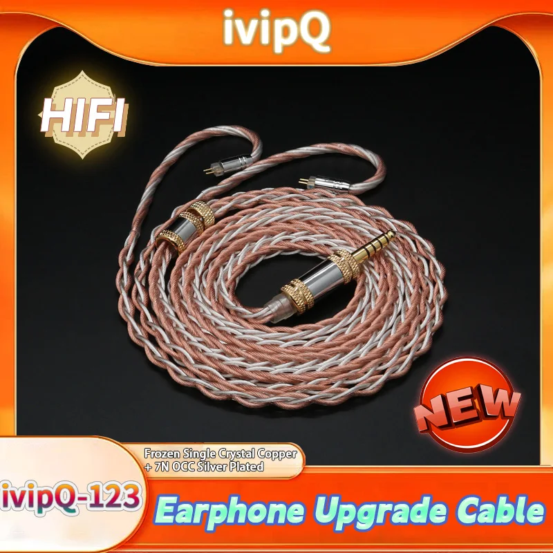 

ivipQ 26AWG Frozen Single Crystal Copper and 7N OCC Silver Plated Earphone Upgrade Cable With 3.5/2.5/4.4 MMCX/2PIN 0.78mm/N5005