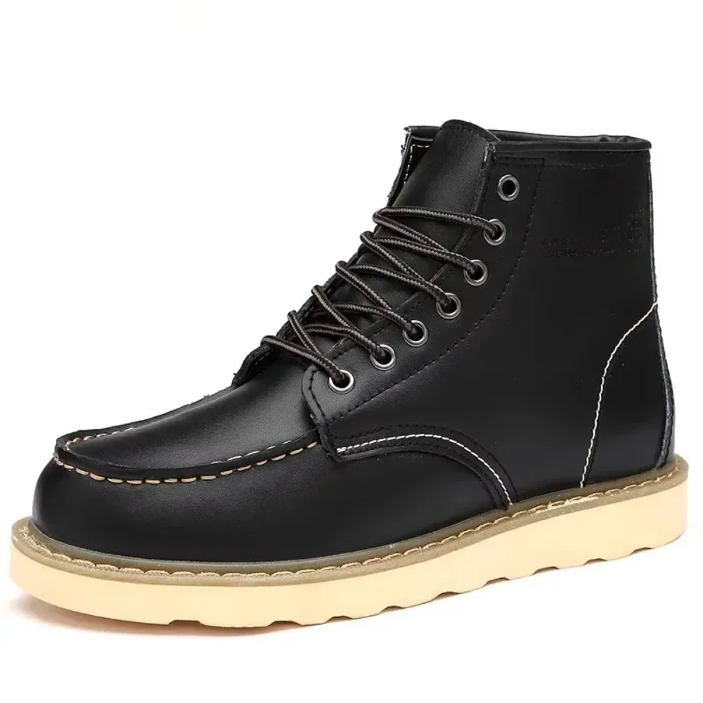 Men Ankle Boots Elevator Shoes Hidden Heels High Soft Leather Heightening Shoes for Man Increase Insole Warm Height Boots Male