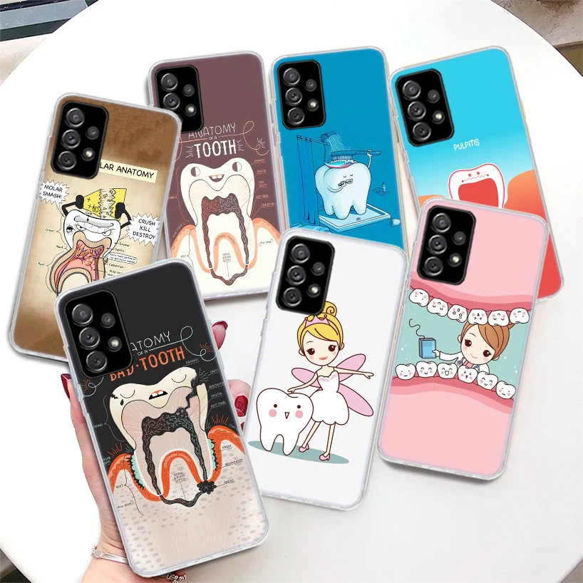 Wisdom Teeth Dentist Tooth Phone Case For Samsung Galaxy A52 A53 A54 A55 A12 A13 A14 A15 A22 A23 A24 A25 A32 A33 A34 A35 A03S A0