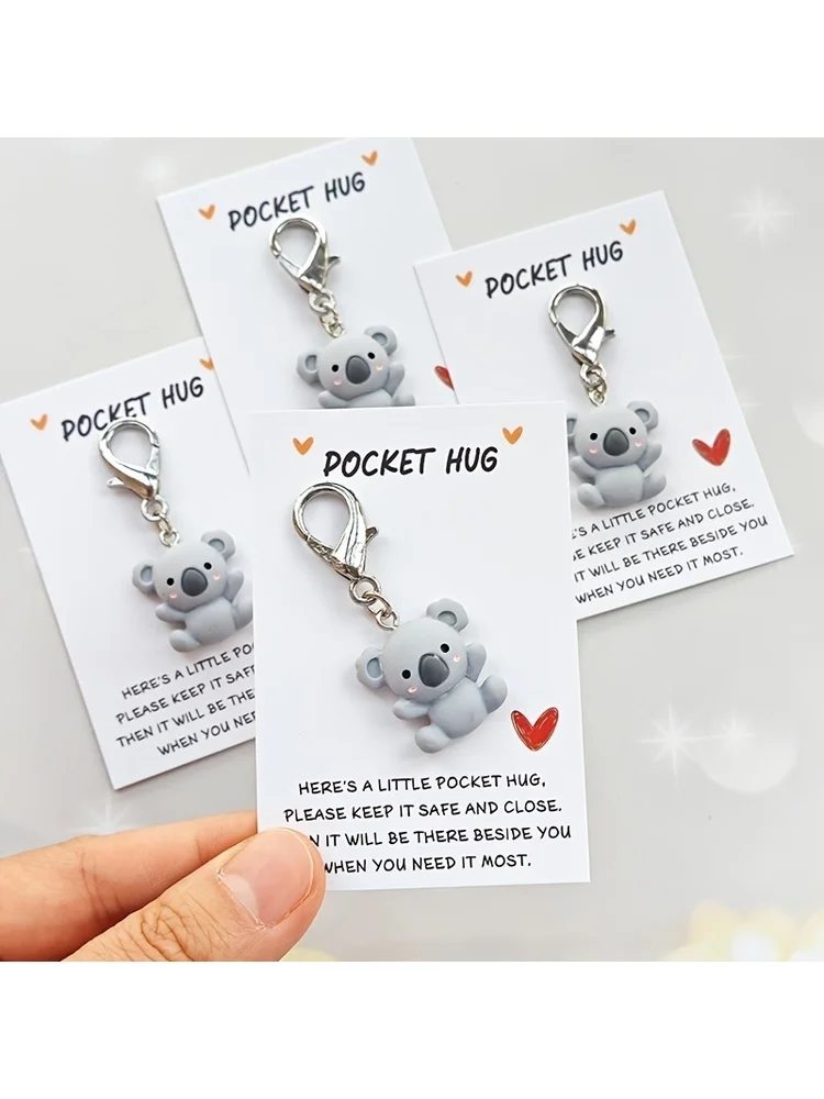 Porte-clés kangourou de poche, 1 à 100 pièces, breloque de sac Adorable en résine et acier inoxydable, parfait pour les mariages, les anniversaires