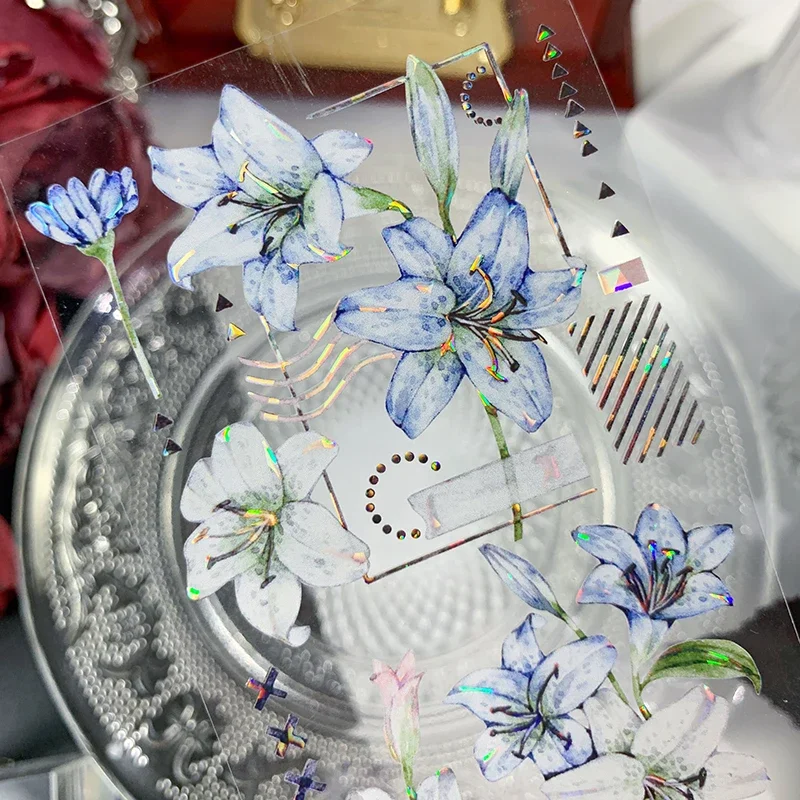 New Vintage lily flower Sticker Card Making Collage Decoration