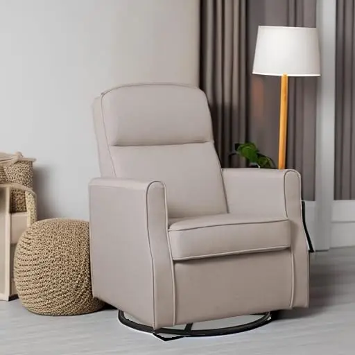 Slim Swivel Rocker Chair em Taupe, Nursery Glider