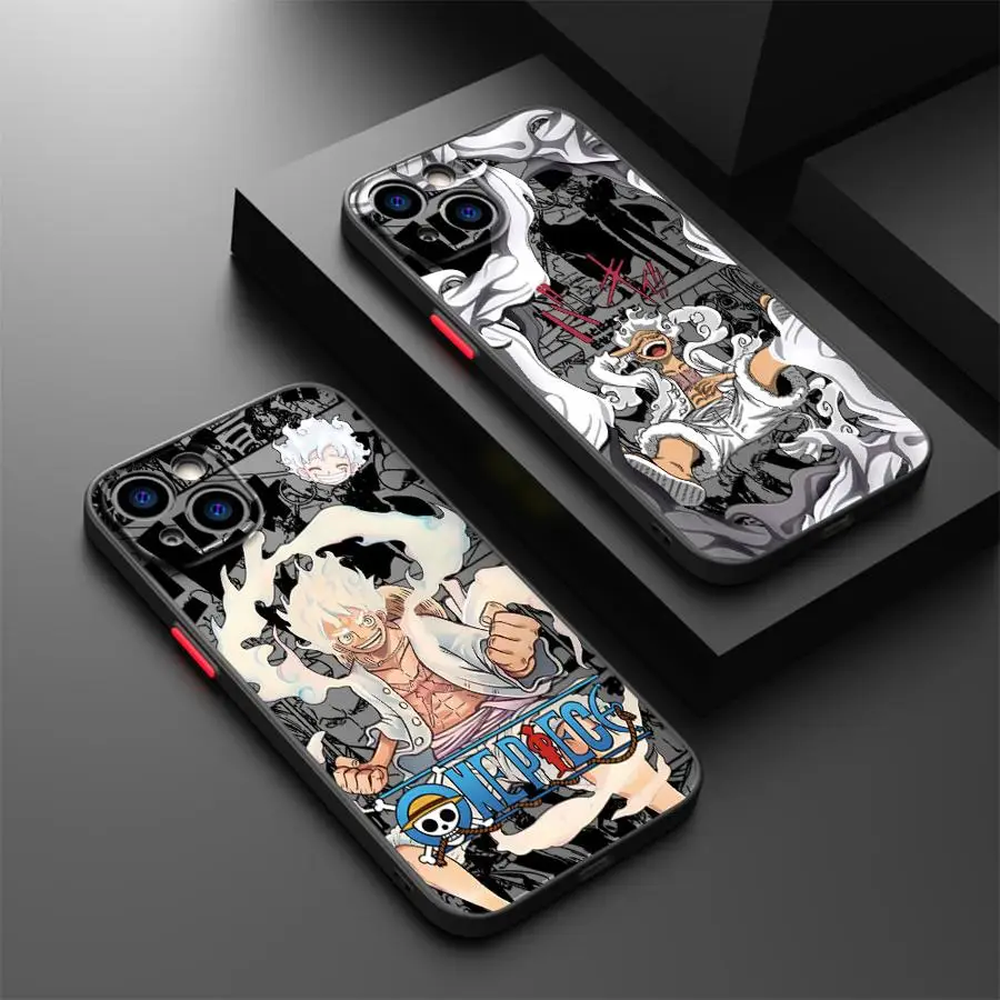 O-One Piece Luffy 5 Gear Case for iPhone 17 Pro Max 16 Plus 14 15 7 8 SE 11 XS XR Air 13 Mini 12 17e Funda Back Phone Cover