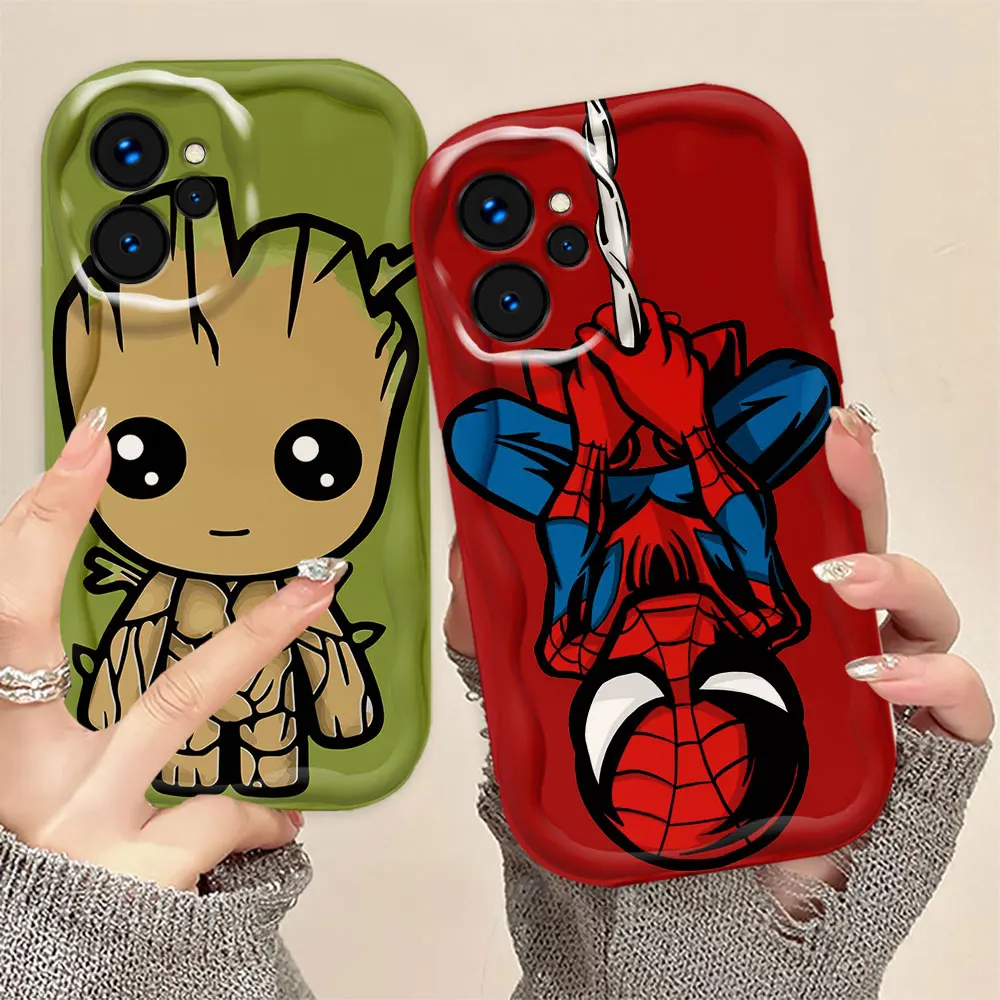 Marvel Groot Spiderman Phone Case For OPPO REALME 2 NOTE 60 GT 3 NEO 6 T SE NARZO 50 A I 30A 20 C2 C1 UI R15 M A3 F21 PRO PRIME