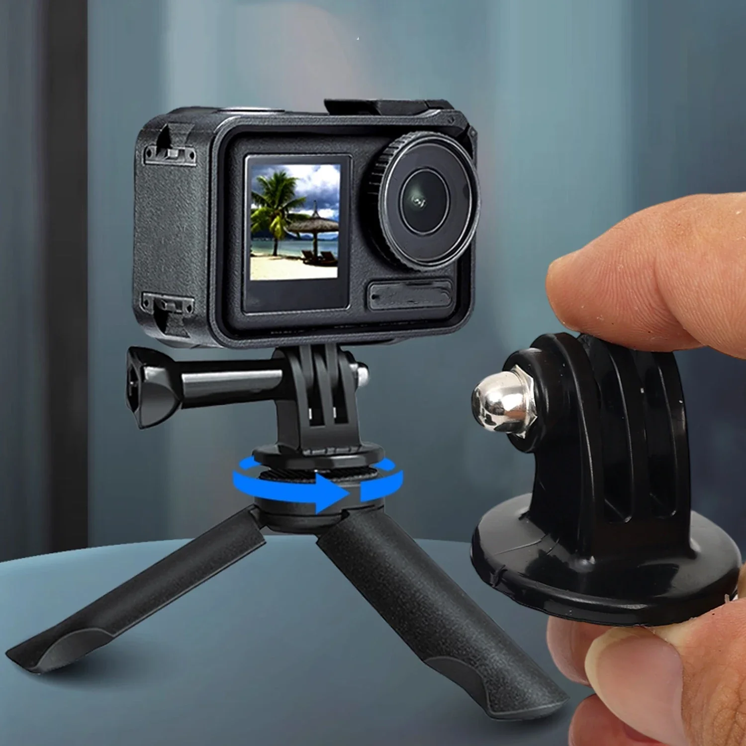 GoProアクセサリー ミニ一脚三脚ホルダーケースマウントアダプター GoPro Hero 11 10 9 8 7 6 5 SJ4000 スポーツアクションカメラ用