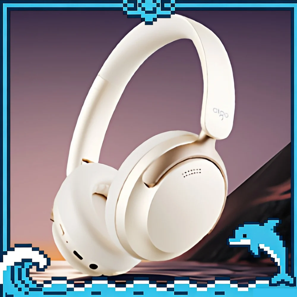 Aigo WE500 Bluetooth Over-Ear Headphones ANC ENC Noise Cancelling 80H Battery Wireless Headset For Gifts