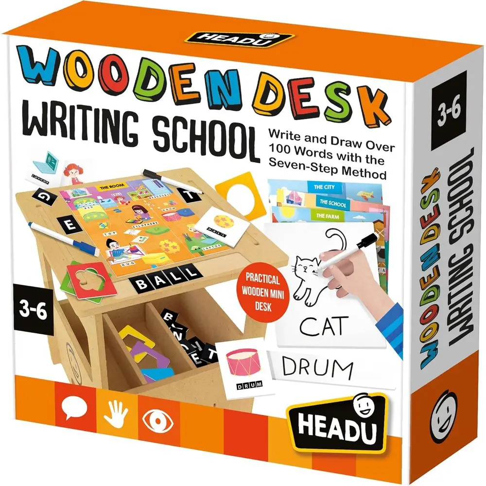 مكتب كتابة خشبي للأطفال للمدرسة، للأعمار 3-6 سنوات