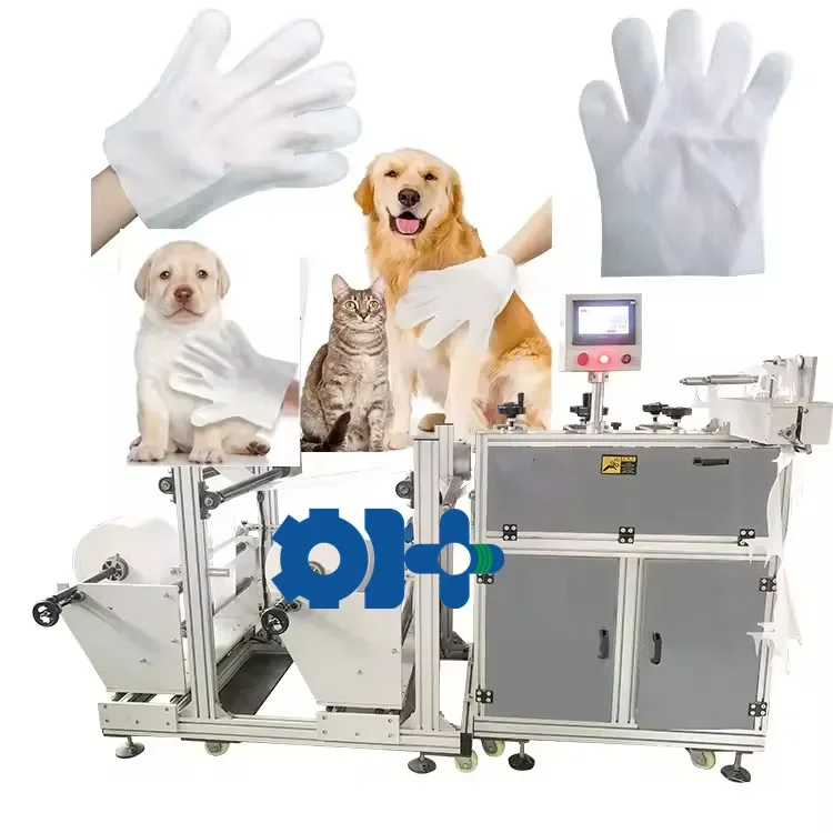 Automatic Mouth Body Cleaning Disposal Soft Pet Glove Grooming Wet Wipes for Dog Five-Finger Type Pet Gloves Machine