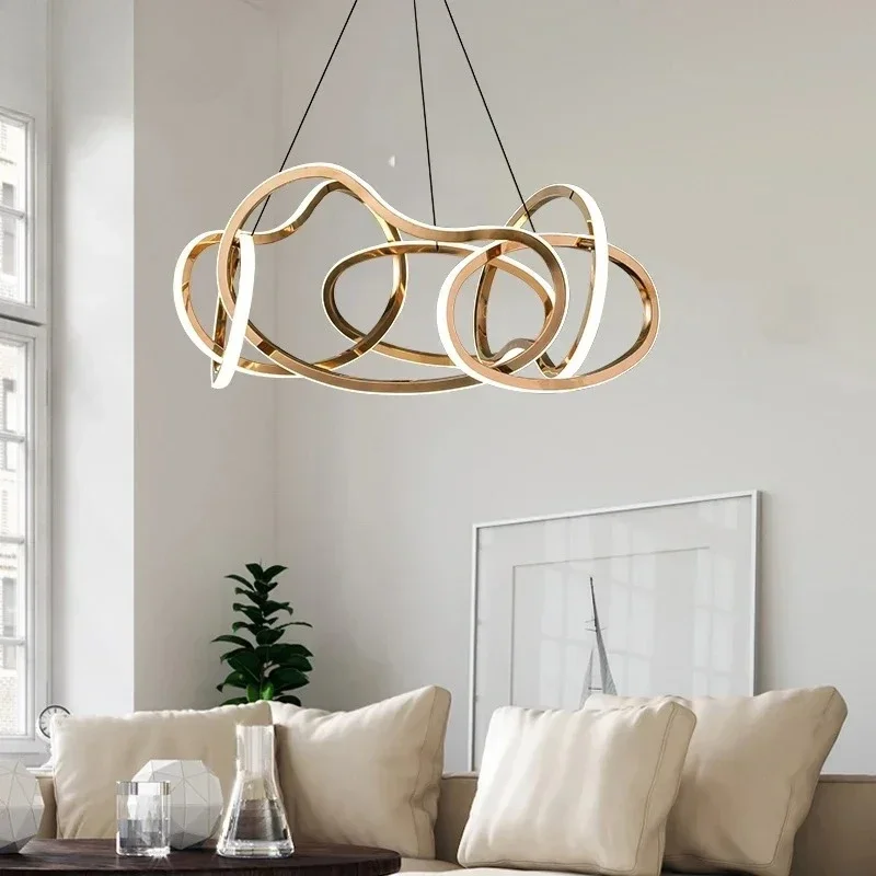 Modern LED Circle Pendant Light Elegant Chandelier for Dining Room Kitchen Indoor Bar Hanging Lighting Fixture Stylish