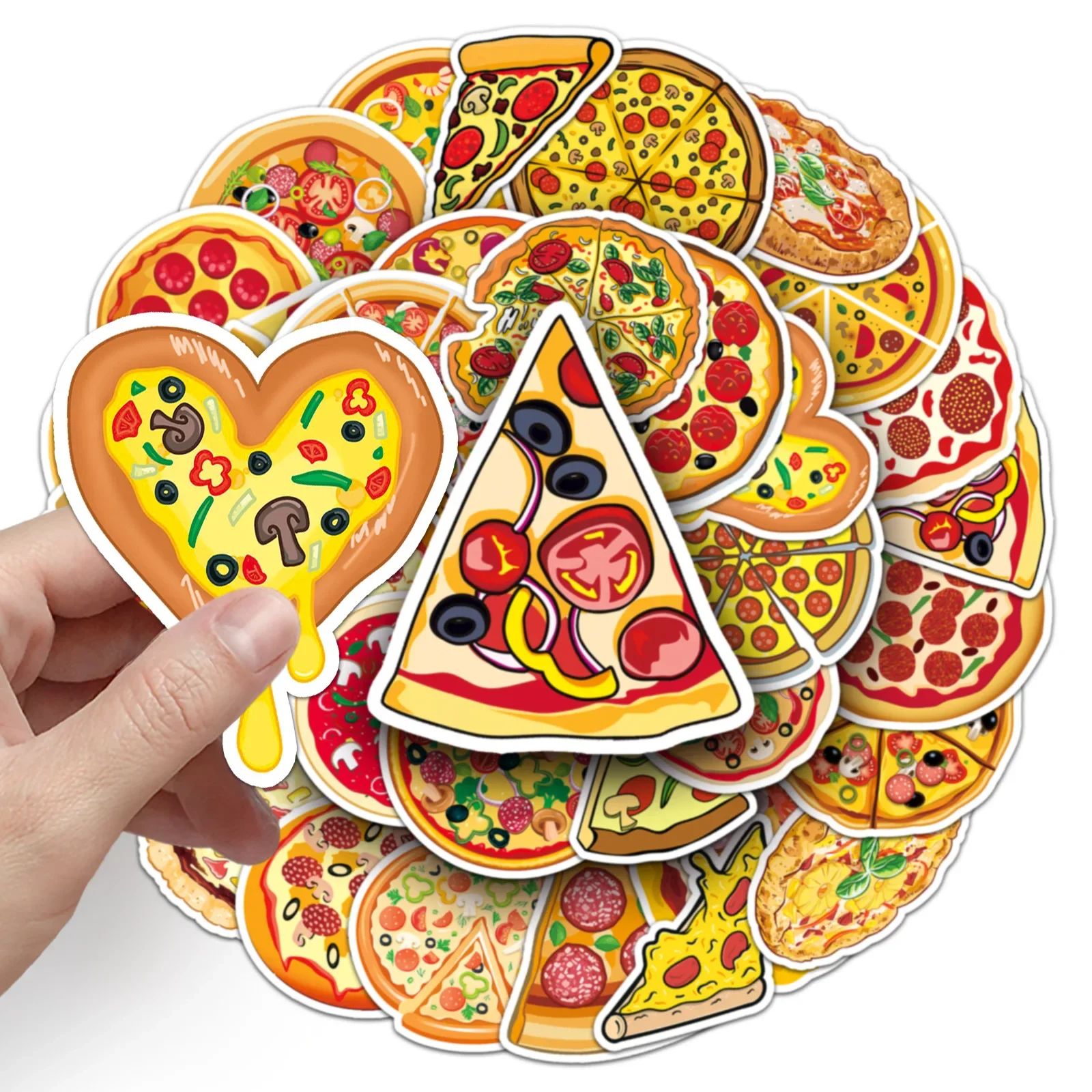 10/30/50pcs neue Cartoon Pizza Graffiti Aufkleber Handy Fall Gitarre DIY Skateboard Gepäck Tasse Koffer Dekoration Großhandel