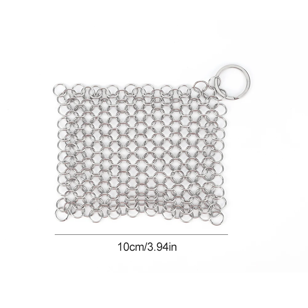 Stainless Steel Pot Pans Cleaning Scrubber Cast Iron Cleaner with Hanging Ring Cast Iron Scrubber Skillet Grill Scraper Brushes