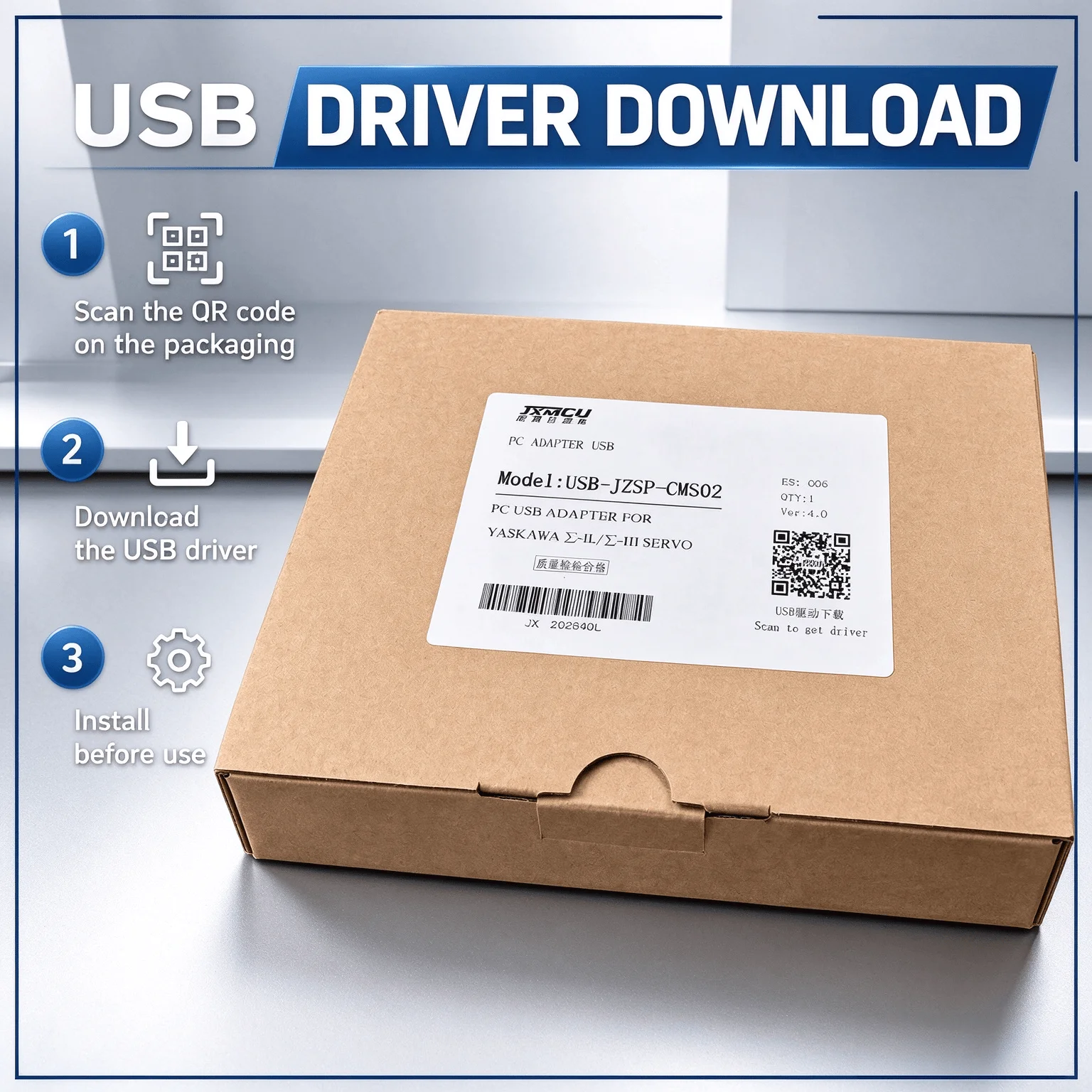 Tuning Communication Cable USB-JZSP-CMS02 for Yaskawa SGDM SGDS Sigma-II Sigma-III, SigmaWin+ Backup Transfer Cord