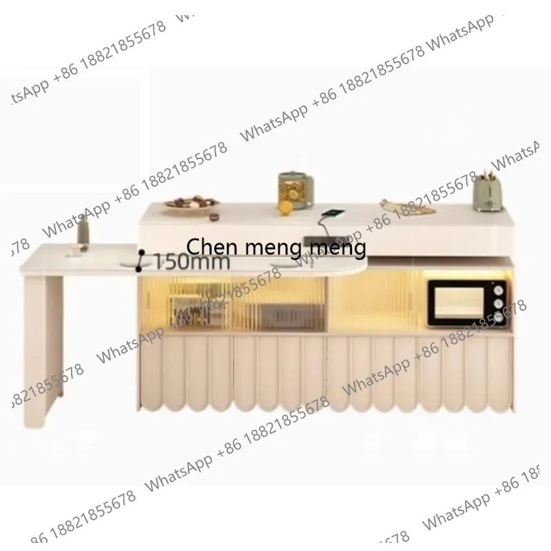 

Раздвижной обеденный стол Rockslab для центральной части острова, интегрированный с перегородкой для открытой кухни, стол-тумба для западной кухни, стол для приготовления пищи