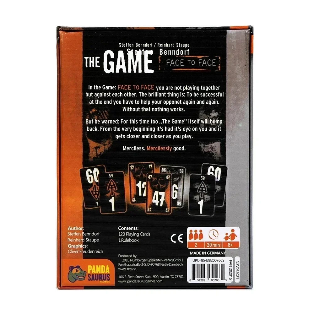 The Game: Face to Face Card Game - A Thrilling 2-Player Dueling Version Christmas Halloween Thanksgiving gifts