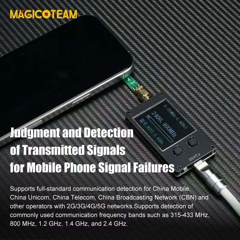 

MAGICO F2400 High-Precision Signal Frequency Analyzer Mobile Phones Earphones Bluetooth WiFi Wireless Signal Fault Detection Too