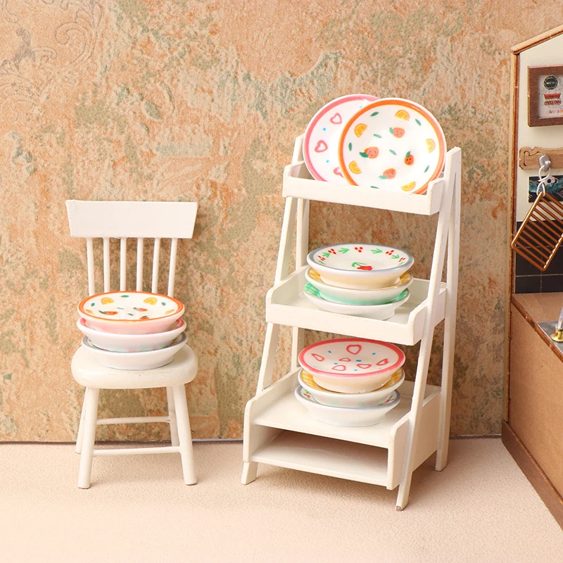 5 Stuks 1/12 Poppenhuis Mini Platen Gerechten Model Poppenhuis Simulatie Keuken Decoratie Poppenhuis Accessoires Fantasiespel Speelgoed