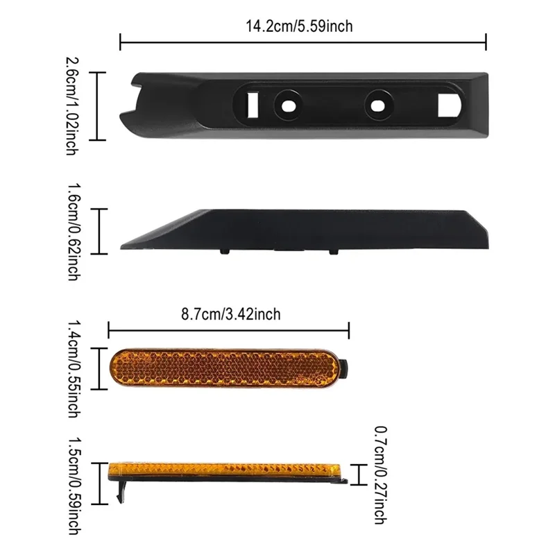 غطاء مزخرف بغطاء أمامي AA75 لجزء استبدال واقي المصد العاكس للسكوتر الكهربائي Segway GT1 GT2