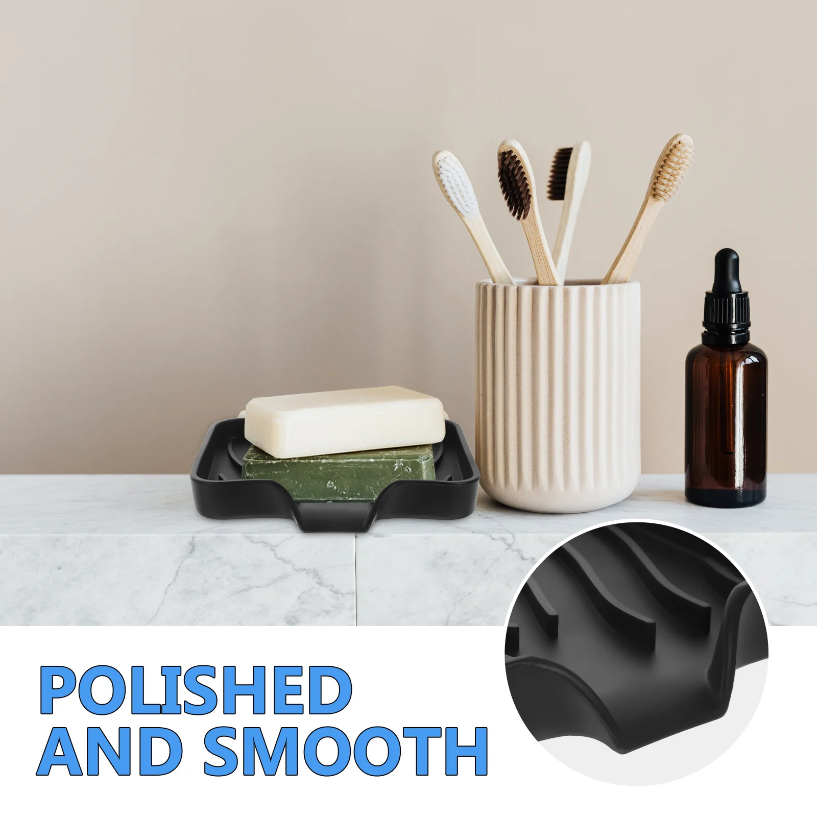 

3Pcs Silicone Soap Storage Tray Bathroom Non-Slip Draining Kitchen Sink Soap Holder Multifunctional Bathroom Supply