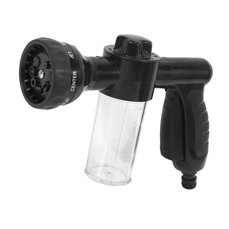 

2X Garden Hose Foam Nozzle, 8 Mode Adjustable Foam Sprayer, Water Soap Dispenser, High Pressure Hose Spray Nozzle,Black