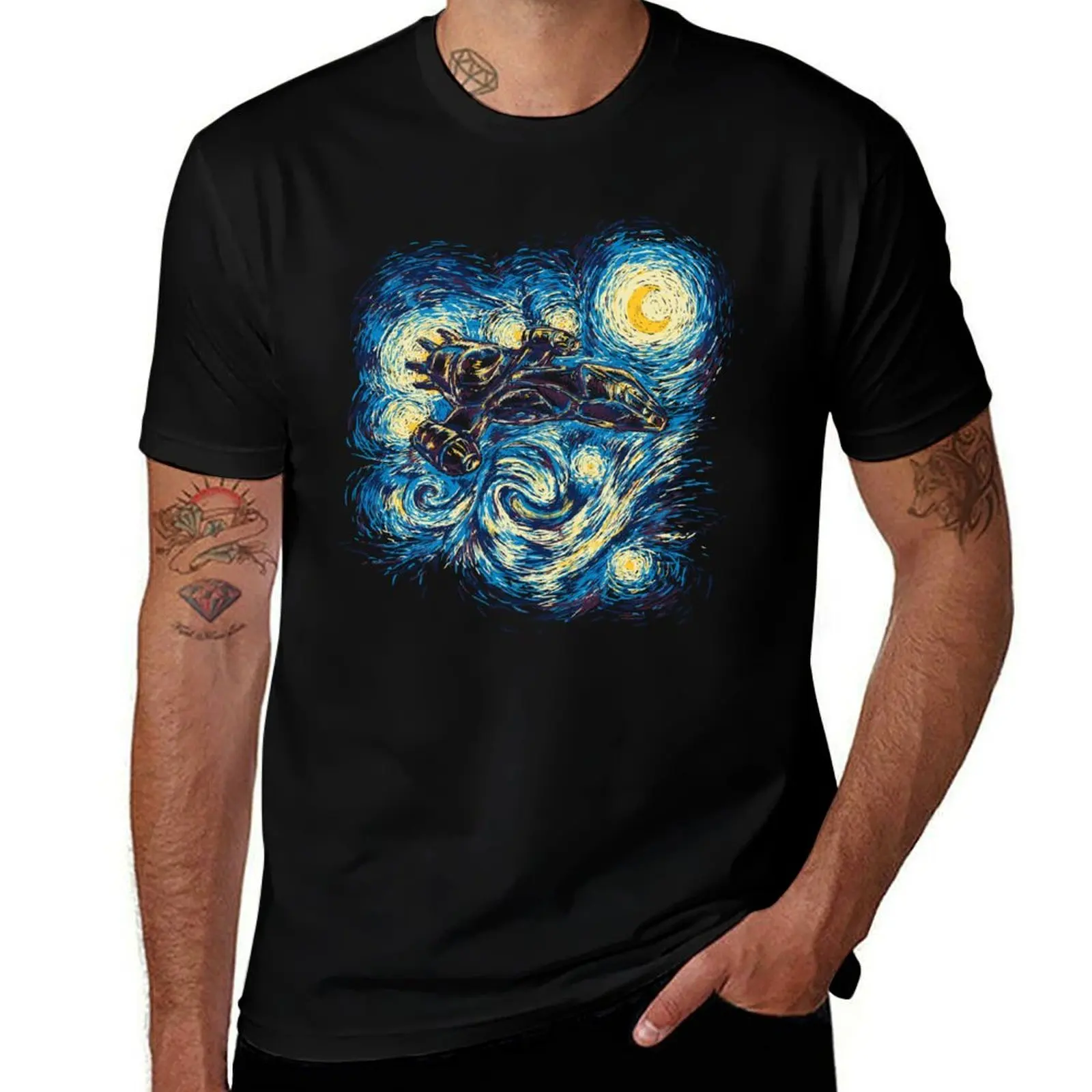 Starry Flight T-Shirt Lightweight Basic Short Sleeve Shirt T-Shirt