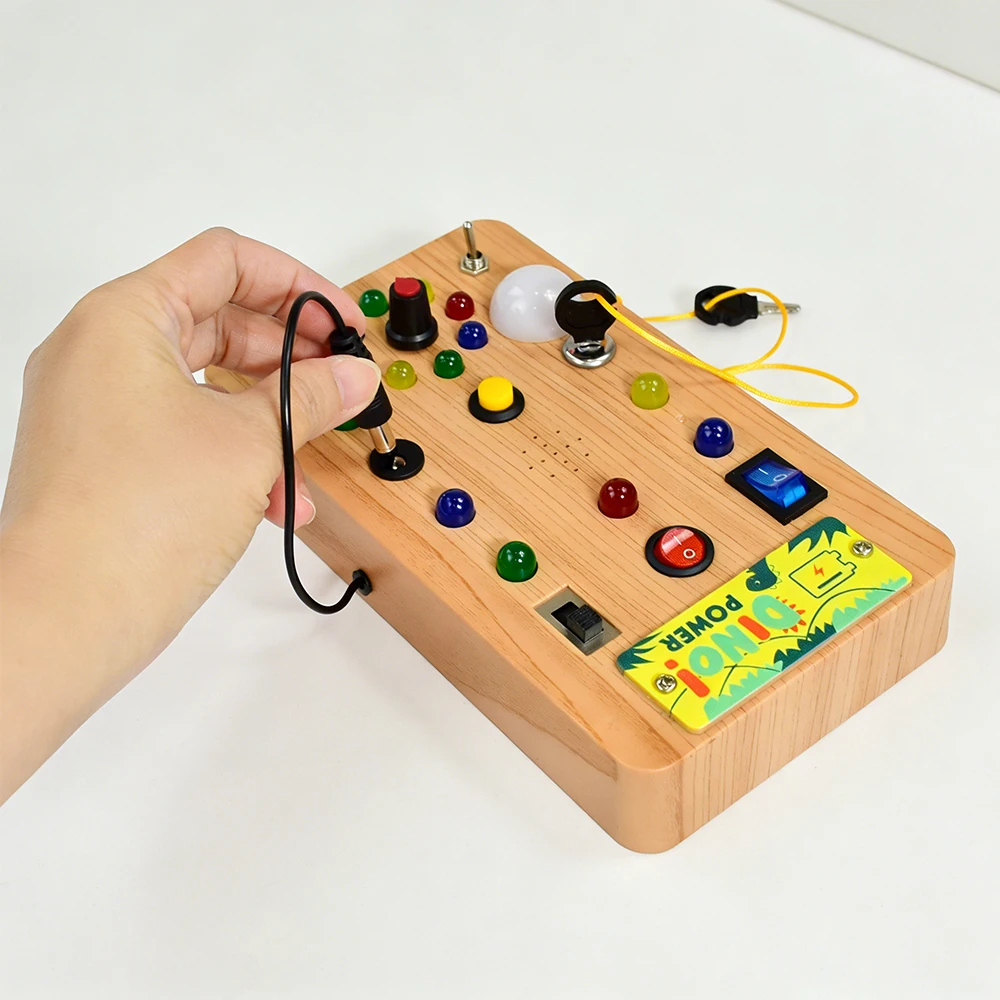 Picture 4: Children's Montessori LED Light Busy Board Simulation Switch Power Board Busy Light Button Puzzle Early Education Learning Toy