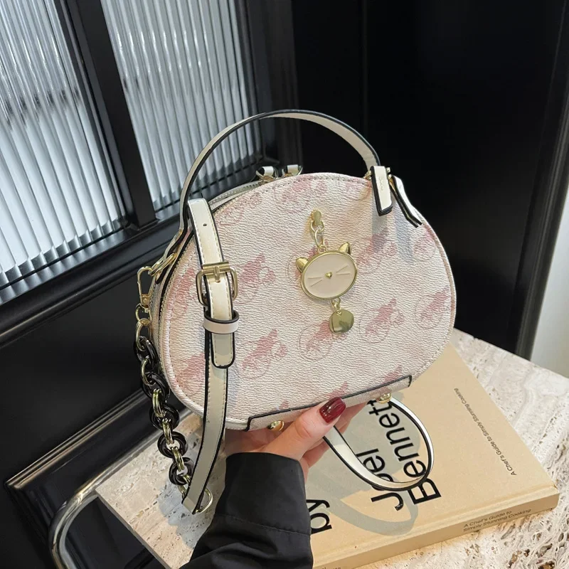 

2025 New Niche Cute Small Round Bag - Textured Design, Fashion Versatile, Shoulder/Messenger/Handheld