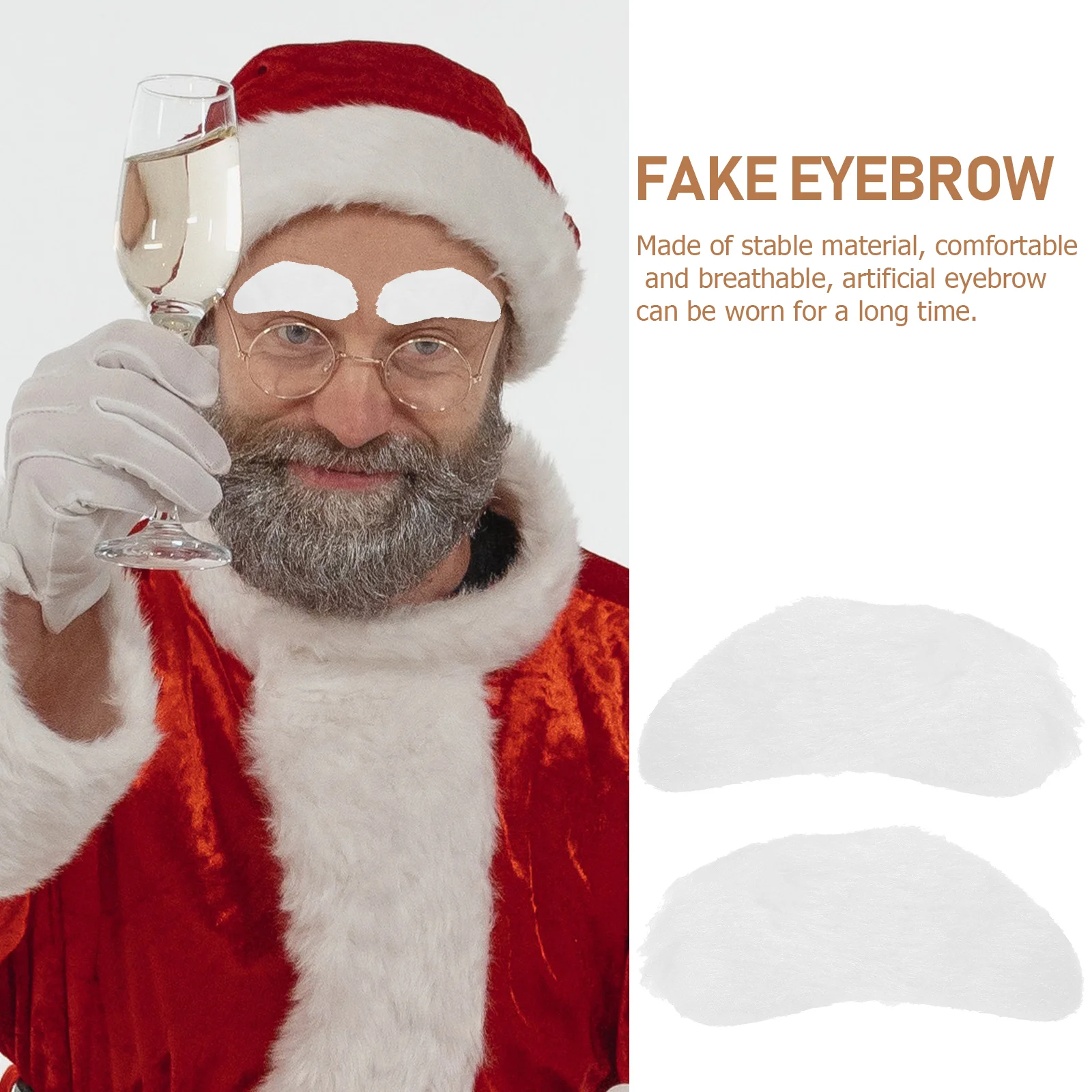 8 Pairs Santa Eyebrows Stage Performance Fake Mustache Creative Decor Cosplay Clothing