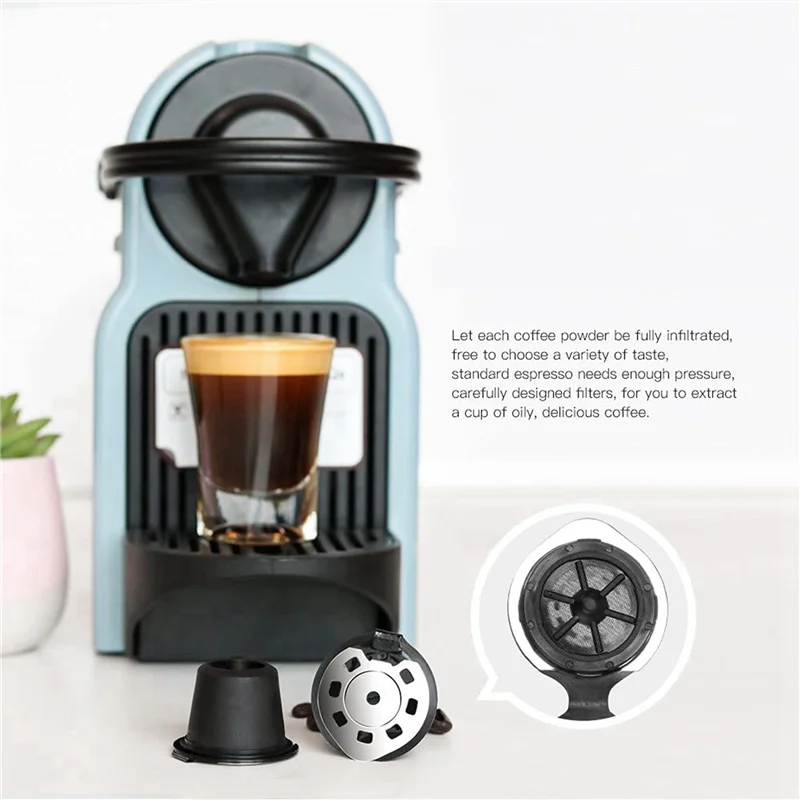 A97T 15 Pcs Coffee Filters For Nespresso Stainless Steel Mech Refillable Coffee Capsule Pod Dripper Basket Cup Cafeteira