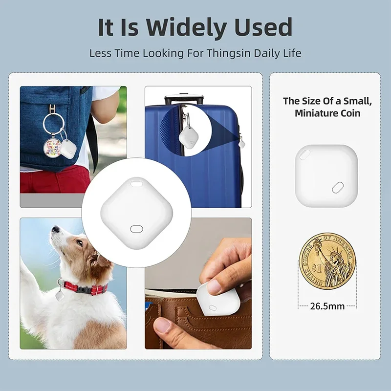 Mini GPS Tracker For Apple Bluetooth Keys Bags Dog Pet Finder Kids Wallet Smart Location Anti-lost Work With Find My APP
