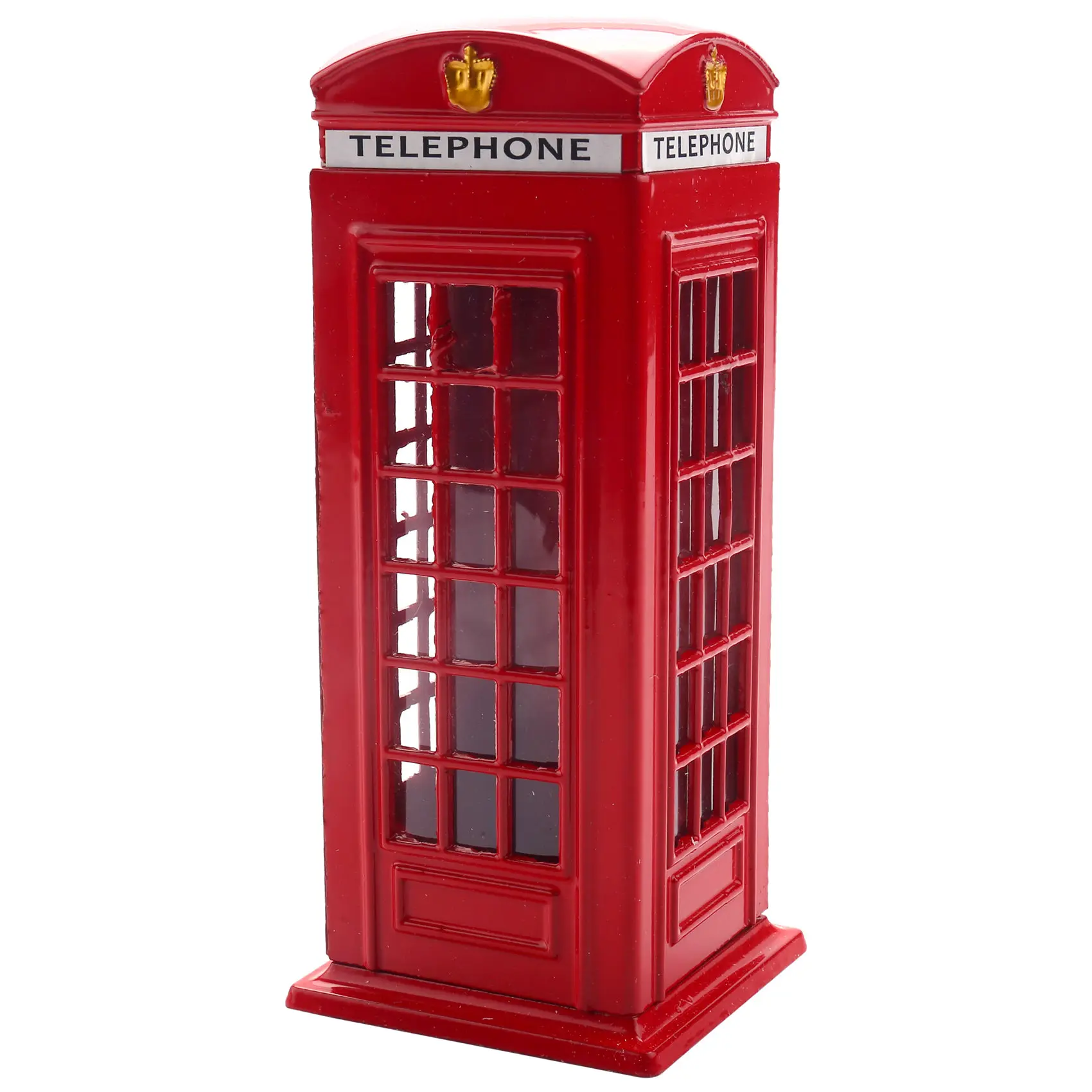 MAKE-Metal rouge britannique anglais londres cabine téléphonique banque banque de pièces de monnaie Pot d'épargne tirelire rouge cabine de téléphone boîte 140X60x60mm