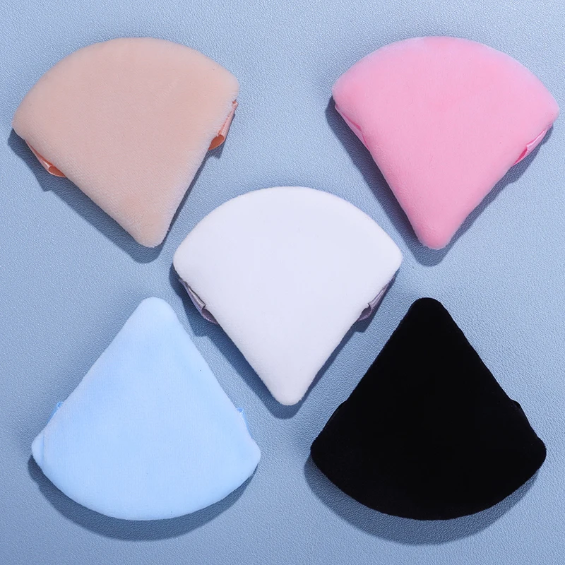 10/20 Pcs Triangle Velvet Powder Puff Mini Finger Puff Blend Cosmetic Accessories Tool Washable Fashionable Makeup Tools