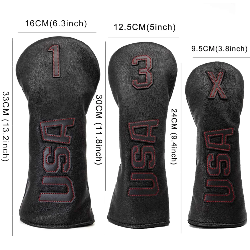 Golf Iron Covers for Men&Women,Golf Headcovers Leather Golf Wood Covers for Divers Fairway Woods Hybrids with Number Tag 3 5 7 X