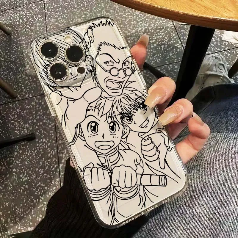 

H-HUNTER×HUNTERs Art Phone Case For Apple iPhone 17 16e 16 15 14 13 12 11 XR Air Pro Plus Max Mini Transparent Cover