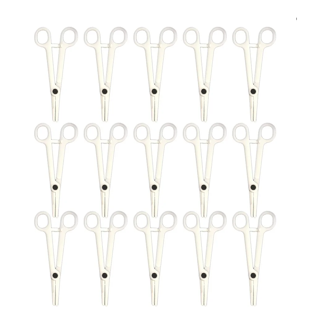 

15Pcs Plastic Forceps Diagonal Pliers for Piercing Tools Disposable Body Jewelry Application Easy Smooth Adjustable Piercing